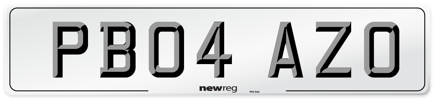 PB04 AZO Number Plate from New Reg
